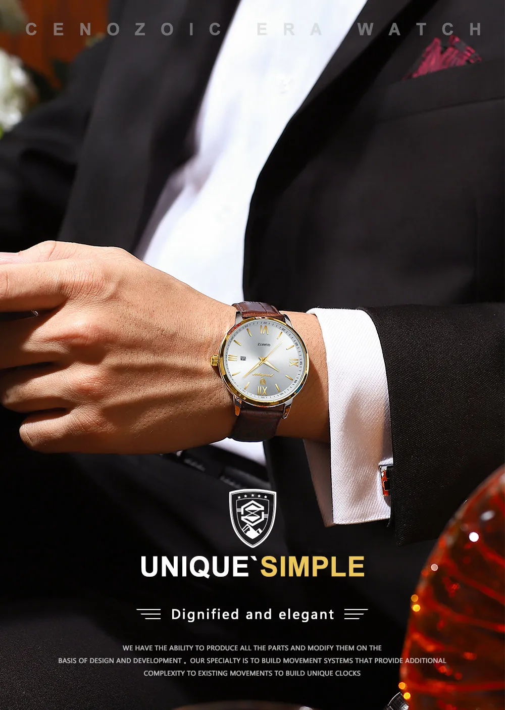 POEDAGAR Luxus Business Mann Armbanduhr Leuchtende Wasserdichte Datum Leder herren Uhr Mode Quarz Uhren Für Männer Reloj Hombre – Detail 2