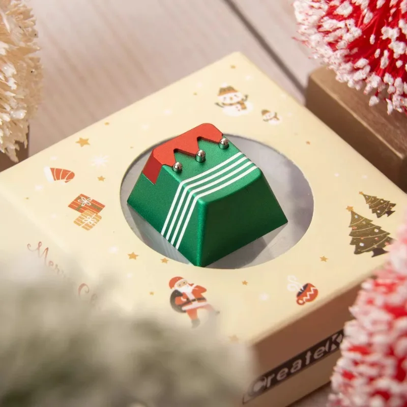 Christmas Metal Keycap Custom Cherry Profile ESC Point Keycaps Cute Cartoon Anime Original Design Artisan Key Caps for MX Switch