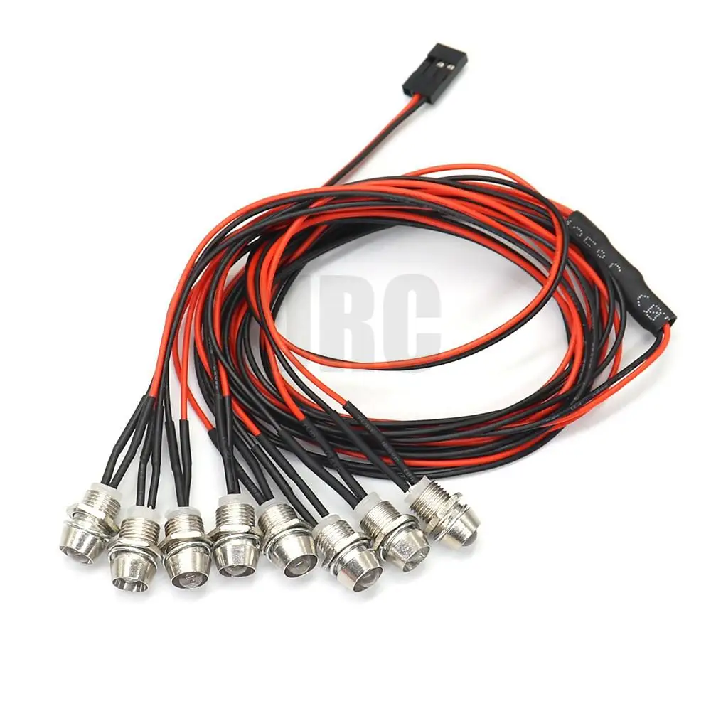 AJRC 4/6/8 LED lumières couleur rouge blanc pour 1:10 RC voiture Tamiya HSP HPI RC Rock chenille axiale SCX10 D90 D110