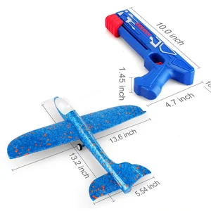 Mainan Peluncur Pesawat Anak-anak 12.2" LED Foam Glider Catapult Gun Mainan Pesawat untuk Anak Laki-laki Mainan Terbang Luar Ruangan Hadiah Ulang Tahun untuk Anak Laki-laki 8 peluncur pesawat penjualan terbaik - №