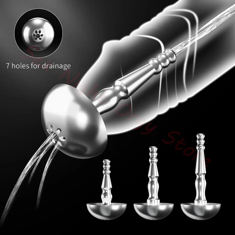 7 holes Hollow Male Urethral Dilator Metal Urethra Catheter Penis Plug Sounding Horse Eye Stimulation Adult Product Bdsm Sex Toy