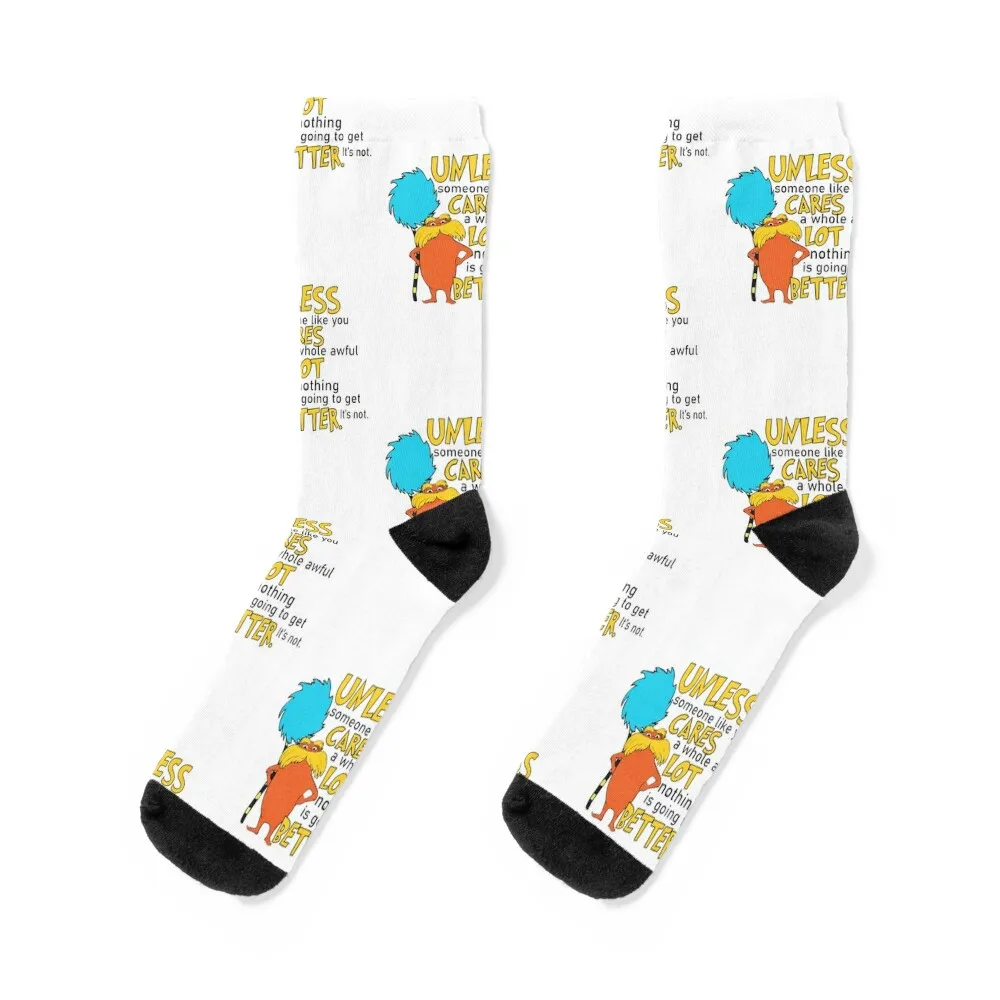 

Unless Someone Like You Cares a Whole Awful Lot Socks Run funny gifts hiking custom Man Socks Women's