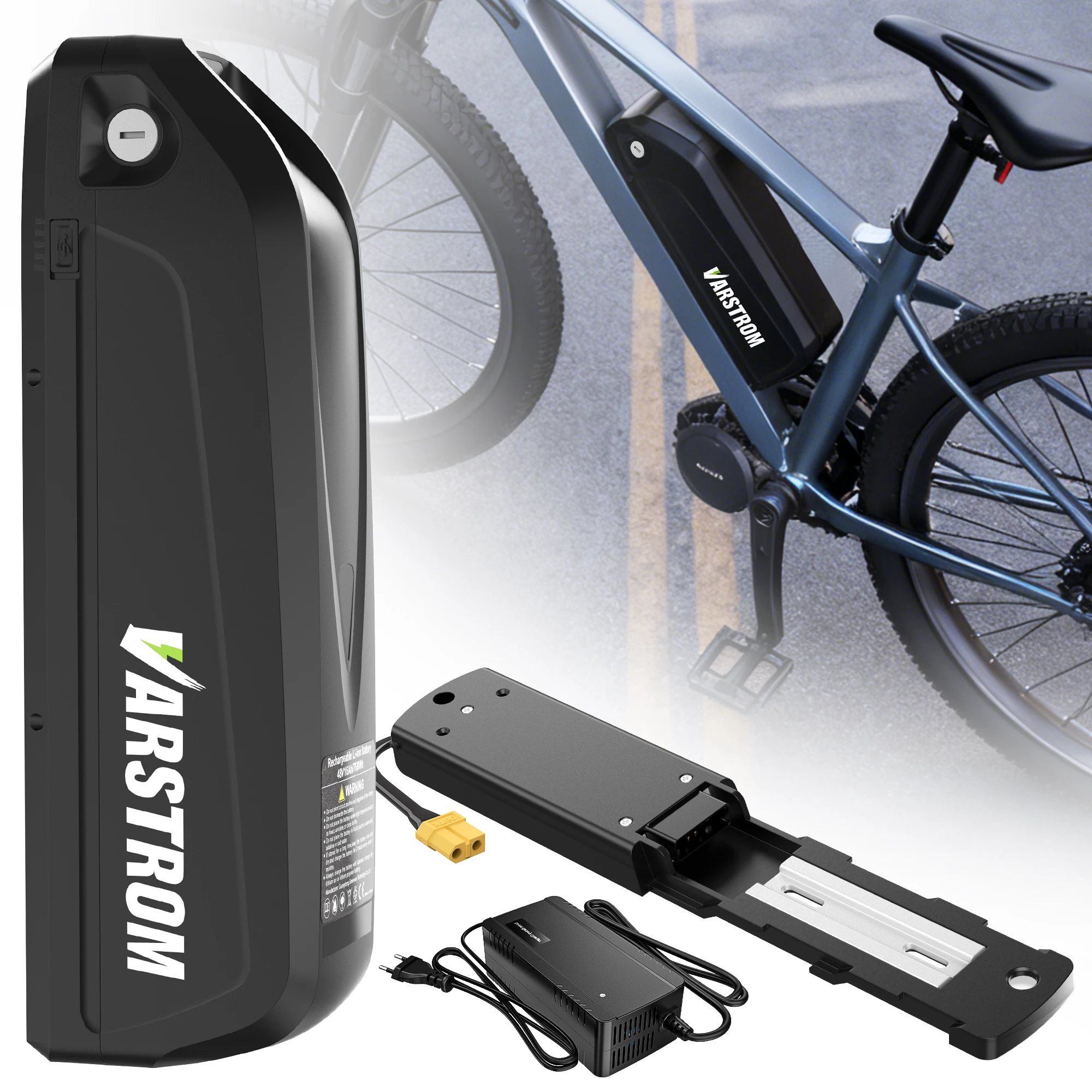 [En vente] Hailong Max G80 48V20Ah 960Wh batterie de vélo électrique 21700 batterie au Lithium à tube inférieur de vélo électrique avec Port USB 4A chargeur rapide