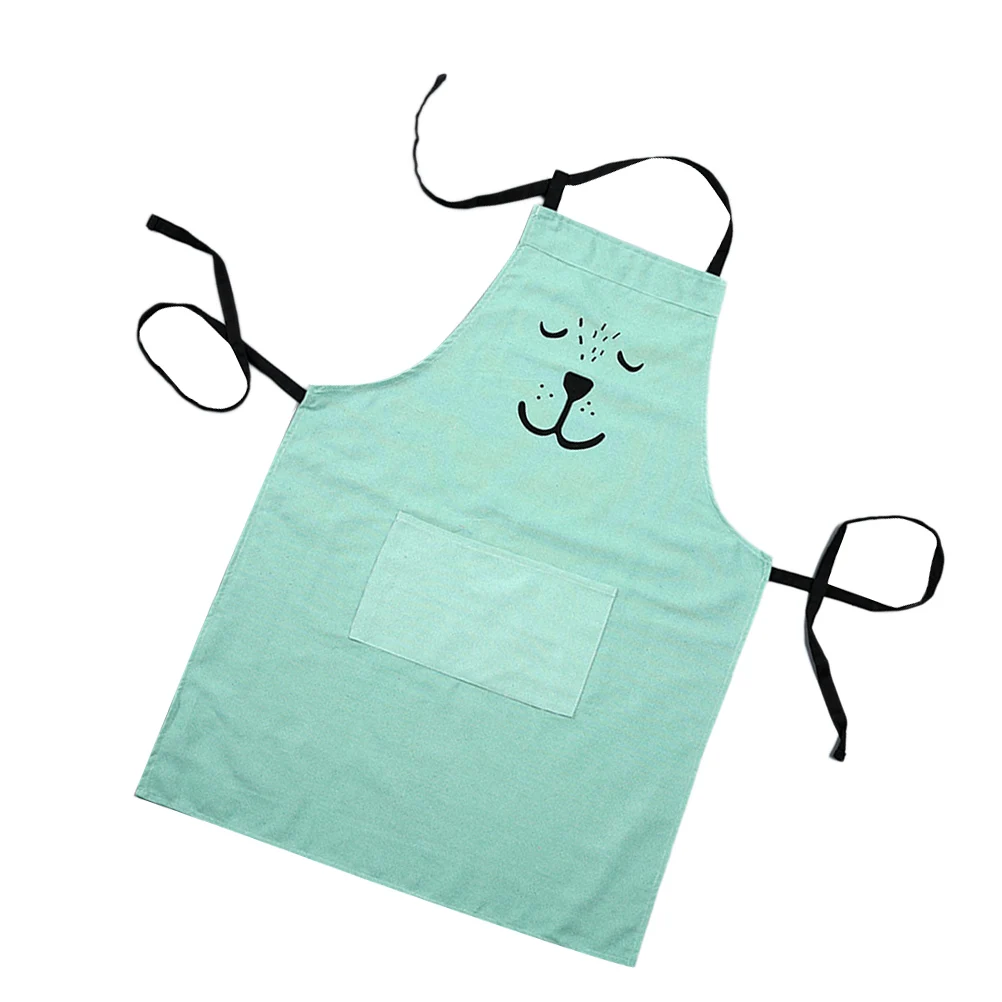 

Kids Waterproof Cartoon Aprons Thicken Kitchen Baking Cooking Easy Tie Long Straps Ideal Painting Crafts Gifts