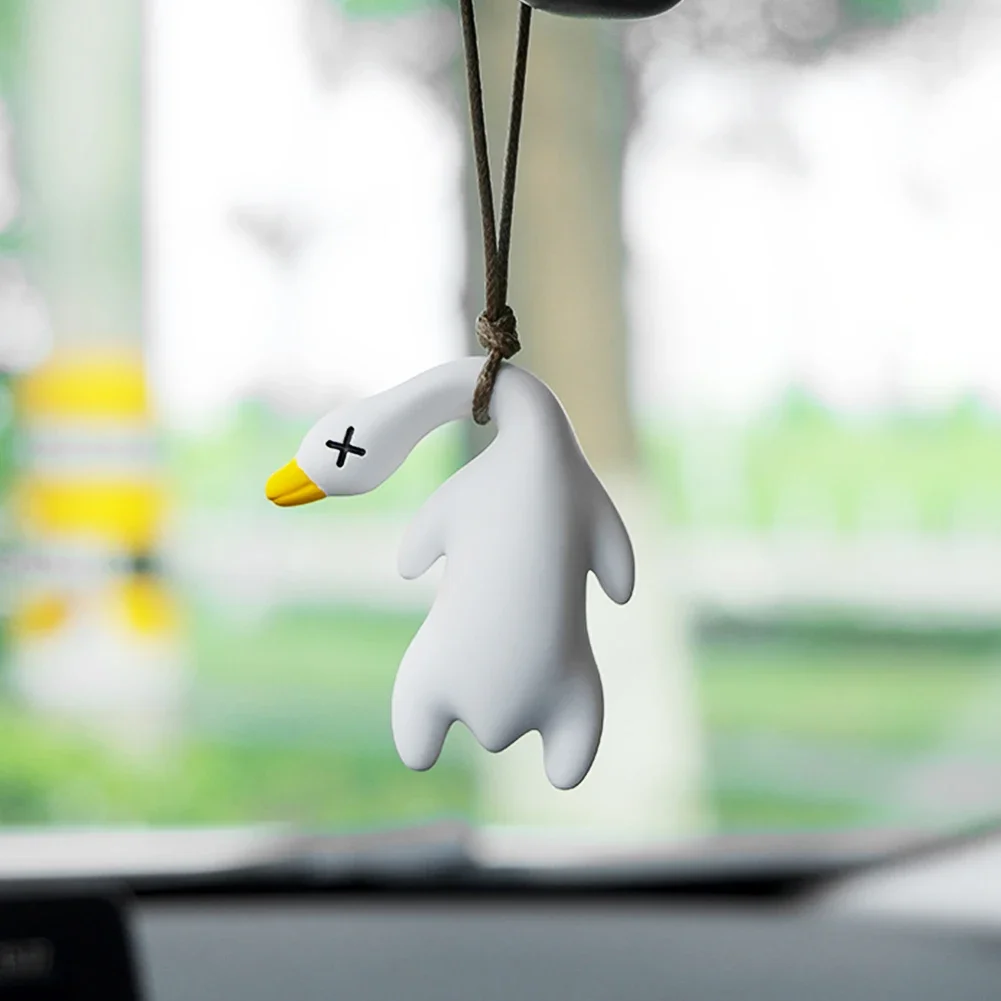 Car Pendant Swing Duck Funny Swing Goose  White Roast Duck  Car Hanging Ornament  for Car Products Interior Accessories