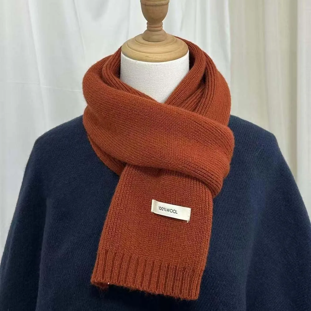 

Gifts Solid Color Knitting Wool Scarf Cold-proof Soft Long Thickened Neckscarf Windproof Classic Winter Warmer Scarf Outdoor
