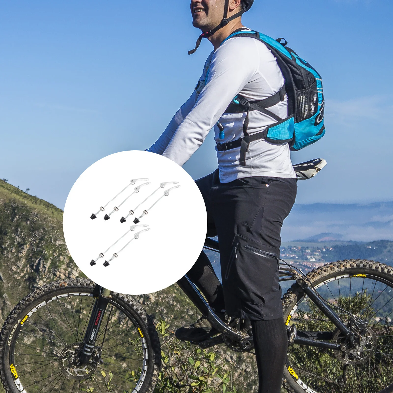 

3Pairs Aluminum Alloy Bike Quick Release Skewers High Strength Lightweight Suitable for Mountain Road Bikes Hub Skewers