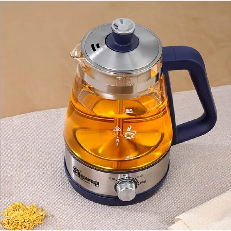 

110V 220V 1000ml Tea Maker Black Tea Pu'er Glass Steaming Teapot Automatic Thermal Insulation Steam Boiling Teapot Health Pot