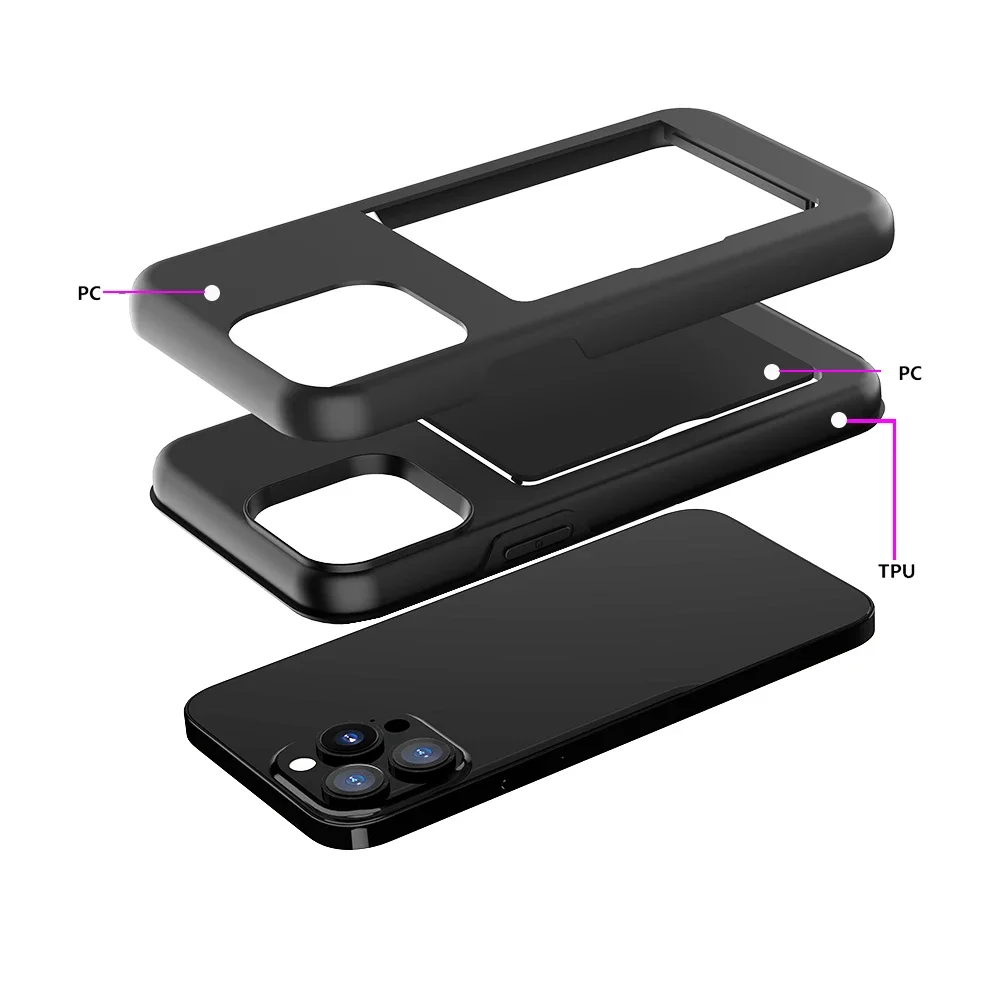 Credit Card Protective Wallets Case For iPhone 16 Pro 15 14 13 12 11 Pro Max for iPhone 16 Pro Max xr xs 7 8 Plus se 2020 Cover image 6