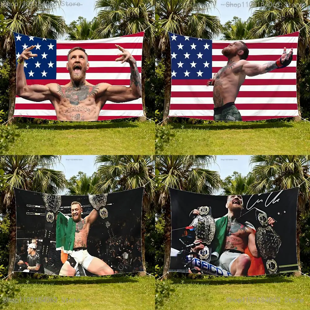 

C-Conor M-McGregor Boxing Ireland Flag Tapestry Banner For Bedroom Outdoor Living Room Restaurant Bar Wall Decor Party