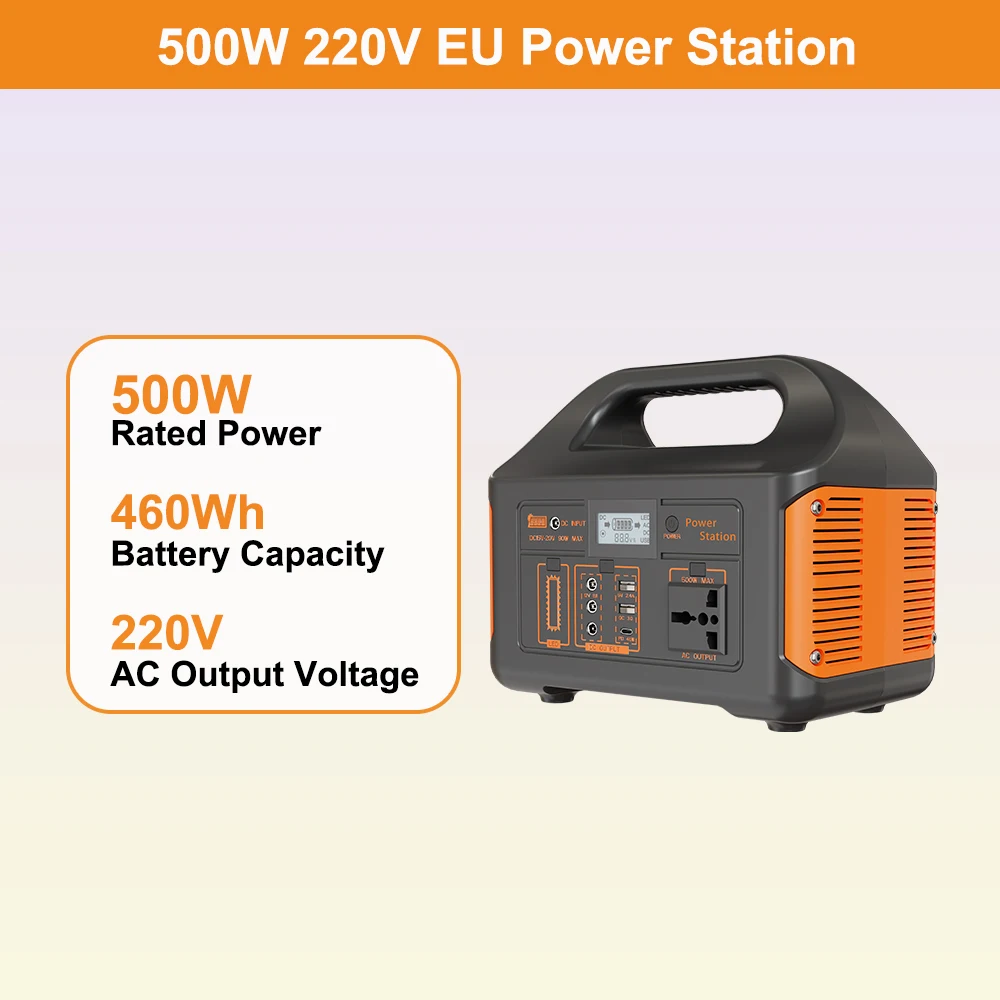 Gaiaray 460Wh USV-Schnelllade-Stromversorgung 500W 300W Tragbare Powerstation 200W 100W Solargenerator für Zuhause, Notstrom, Wohnmobil, Off-Grid, 220V AC-Steckdose Notstrom, Camping, Outdoor-Angeln