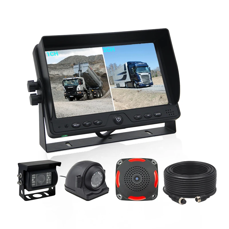 360 Degree 9inch Blind Spot Detection System Reverse And Front Truck Camera Kit Blind Spot Detection Camera System For Car