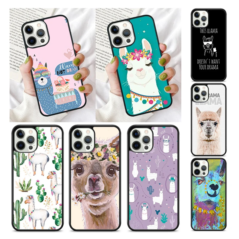 Animal Lama Llama Alpacas Phone Case for iPhone 16 15 SE2020 6 7 8 Plus for Apple 13 11 12 14 Mini Pro Max Cover coque fundas