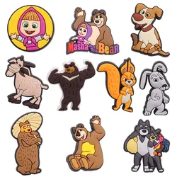Good Quality 1-10pcs PVC Shoe Charms Cartoon Bear Squirrel Dog Girl PVC Accessories Sandals Ornaments For Children DIY Present