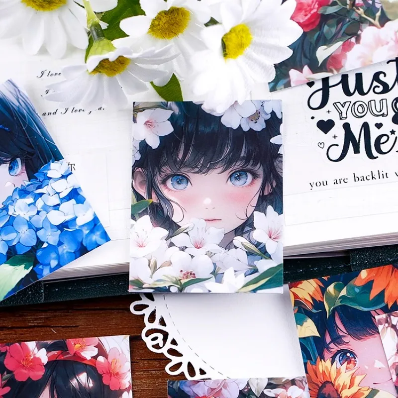 16pcs DIY Waterproof Stationery Sticker Set with Cute Floral Patterns for Journaling and Decoration