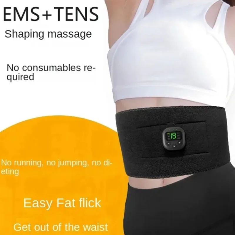 Hot-Selling Fat-Removing Belt With Smart Digital Display EMS Silicone Conductive Lazy Indoor Fitness Waist Massage Training