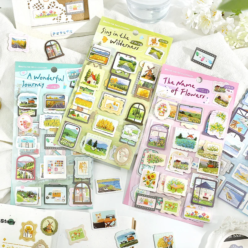 

8 упаковок/лот, серия «Посмотрите на ветру и облака», ретро-бумажная бумажная наклейка с сообщением