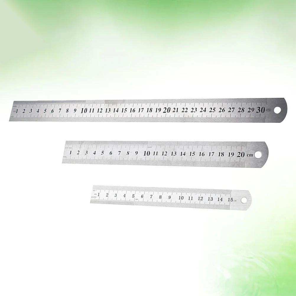 

Graduated Steel Ruler Straight Metal School Office Double Scale Measure Stainless Precision Practical Home Students