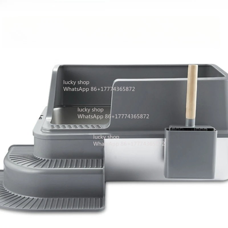 

Extra Large Stainless Steel Cat Litter Box, Splash Proof, Easy To Clean and Odorless in Cat Toilets