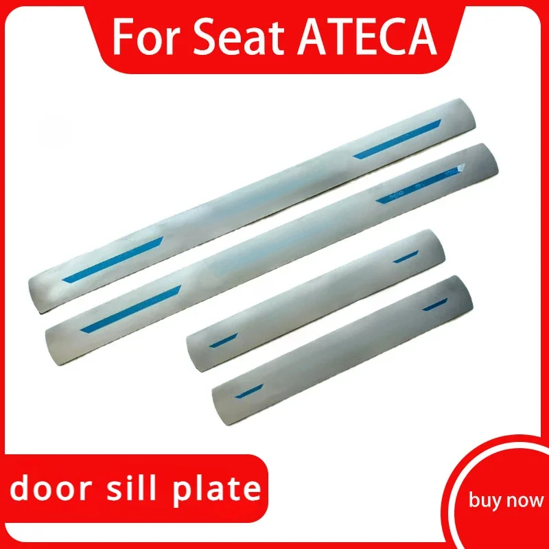 For Seat ATECA Stainless Steel Car Door Sill Scuff Plate Cover