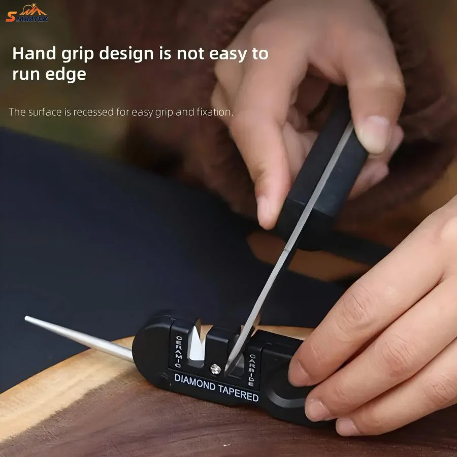 

2PCS 4-in-1 Multifunctional Sharpening Tool Set,Outdoor Portable Multi-function Tungsten Steel Sharpener Sharpener