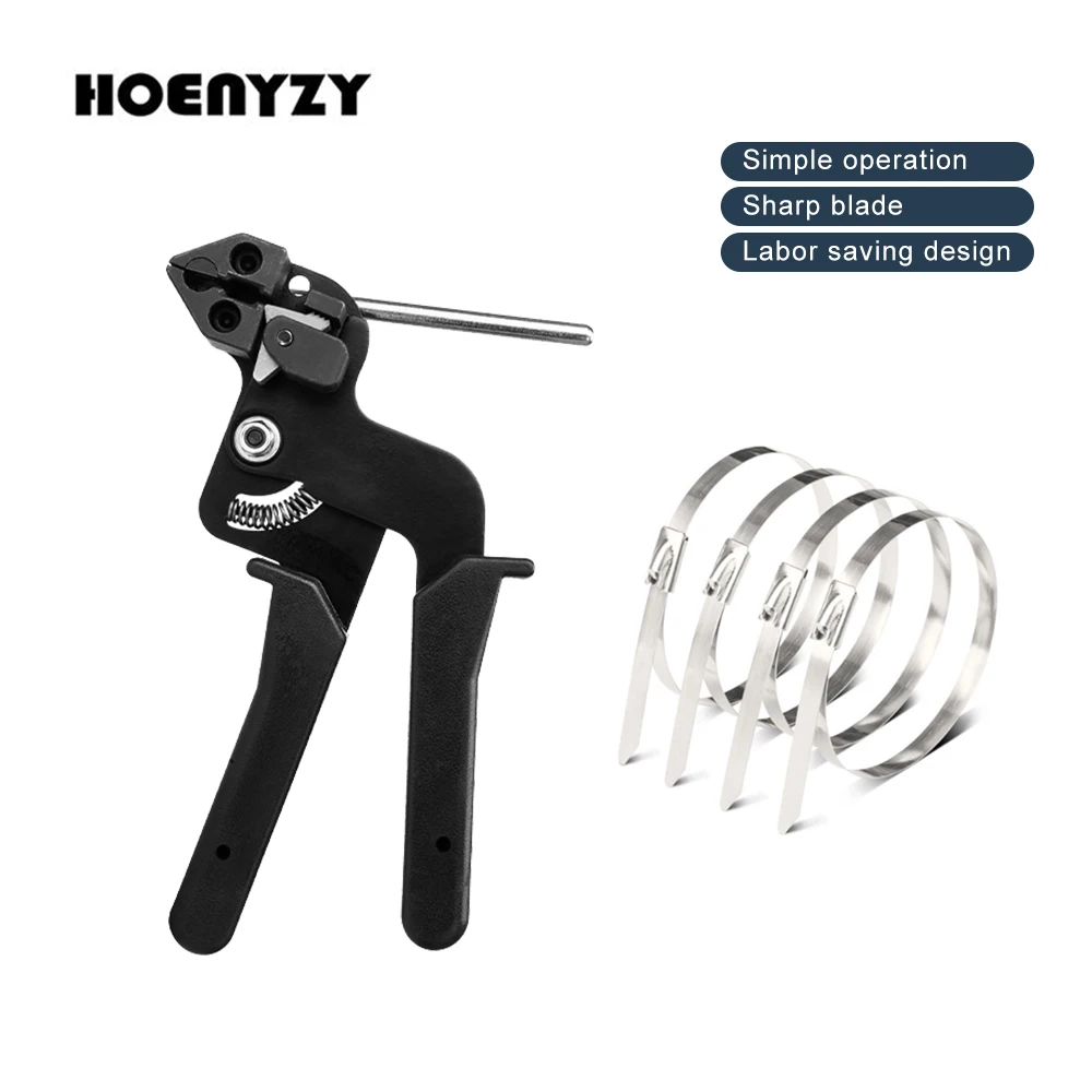 304 Stainless Steel Cable Ties Plier Fastening Strap Cutting Tool Cutter Tension Automatic Zip Gun Locking Tie Hand Wrap Tool