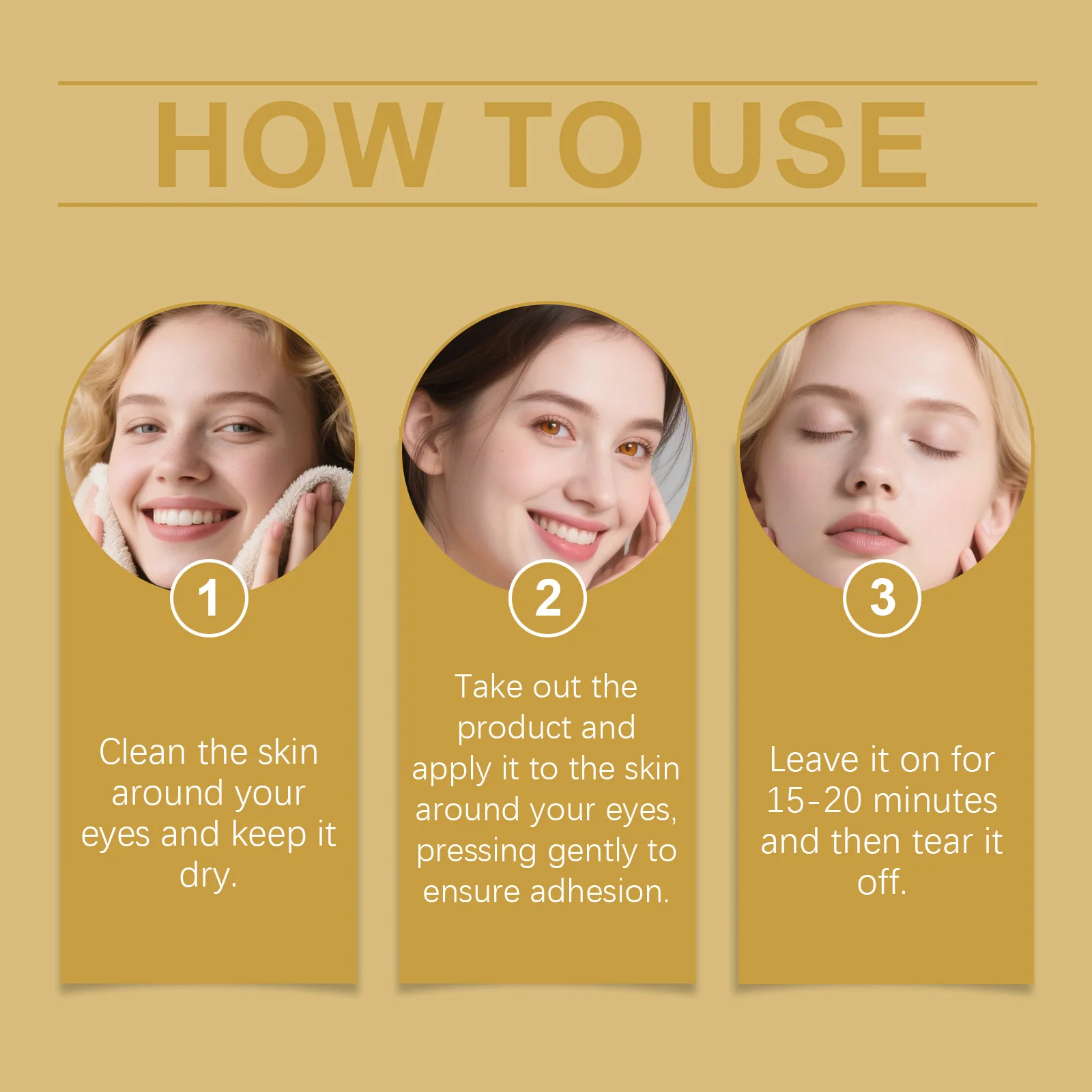 الذهب ترطيب قناع عين الترطيب العميق تخفيف الخطوط الجافة الخطوط الدقيقة ثبات الجلد تفتيح الهالات السوداء الرعاية اليومية قناع عين