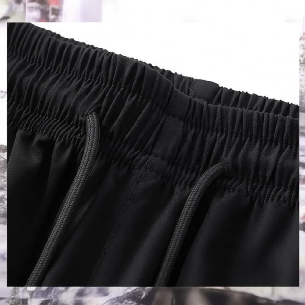 Mens Ice Silk Seven Quarter Pants Summer Thin Loose Breathable Quick Dry Casual Trousers Straight Sport Training Pants