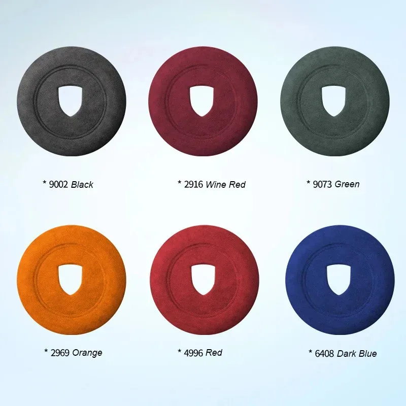 For Porsche Panamera Cayenne Suede Car Styling Steering Wheel Center Label Airbag Cover Sticker Decals Interior