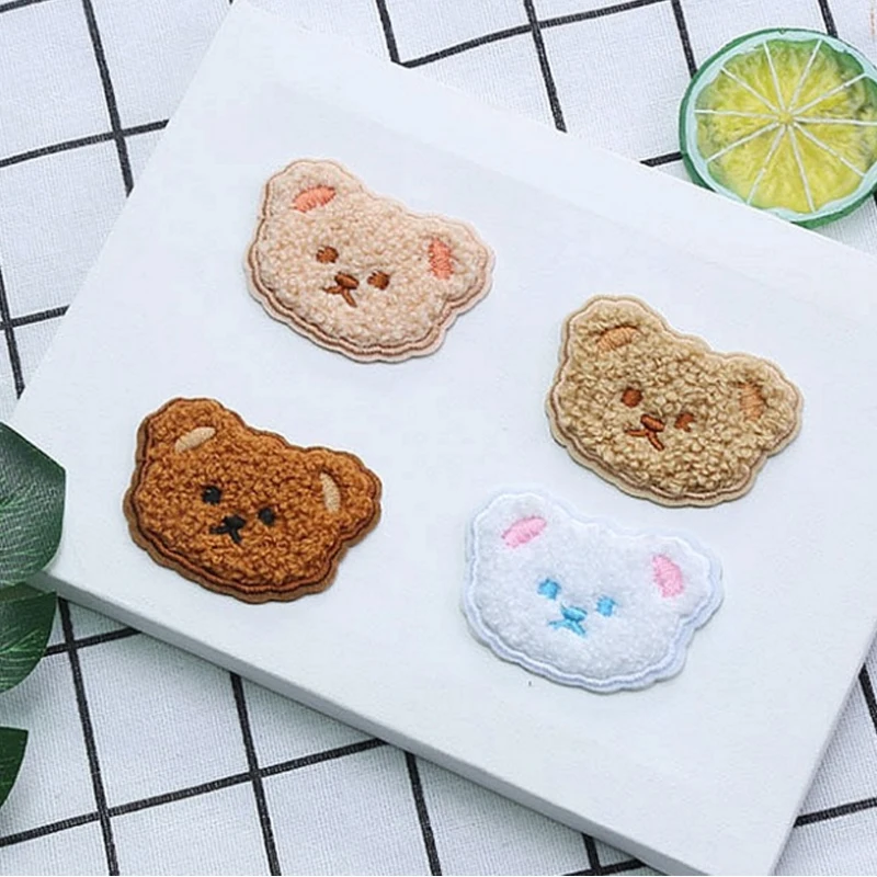 Cute New Cartoon Bear Tiger Plush Embroidered Patches for Clothing Towel Embroidery Patch Iron on/Sticker Bag Shoes Decoration