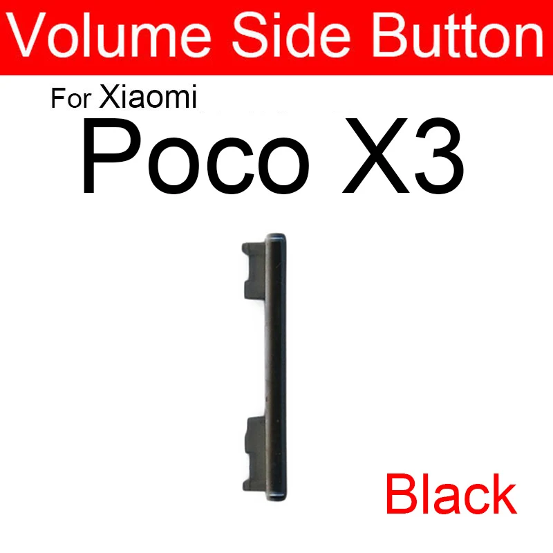 Para xiaomi poco pocophone m3 m3 pro x3 nfc x3 pro power voume botão lateral volume controle de áudio botões chave lateral peças reparo