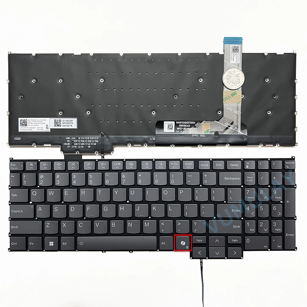 Imagem -02 - Teclado Retroiluminado dos Eua Russo para Lenovo Thinkbook 16 G6+ Imh Ahpg5+ Aph Arp Aro Irhg7 Arp Iml g6 Irl Abp 16p g5 Irx g4 Irl Irh Ph5cl Sn21l31149 Lcm22h53us