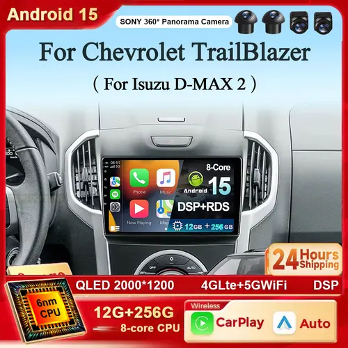 Android 15 para Chevrolet Holden S10 Trailblazer Colorado ISUZU DMAX 2K QLED inalámbrico Carplay Auto 4G WIFI BT DSP Viedo Player