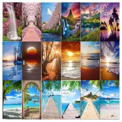 Pink Memory Door Stickers Seaside Sunset Wallpaper Summer Beach Poster Home Decoration PVC Waterproof Self-adhesive Mural