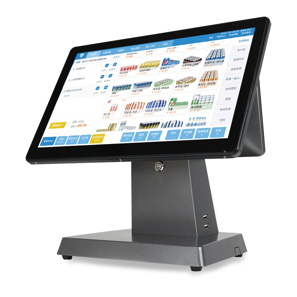 Cash Register Machine pos systems Win10 15.6 inch touch screen for restaurant point of sale systems