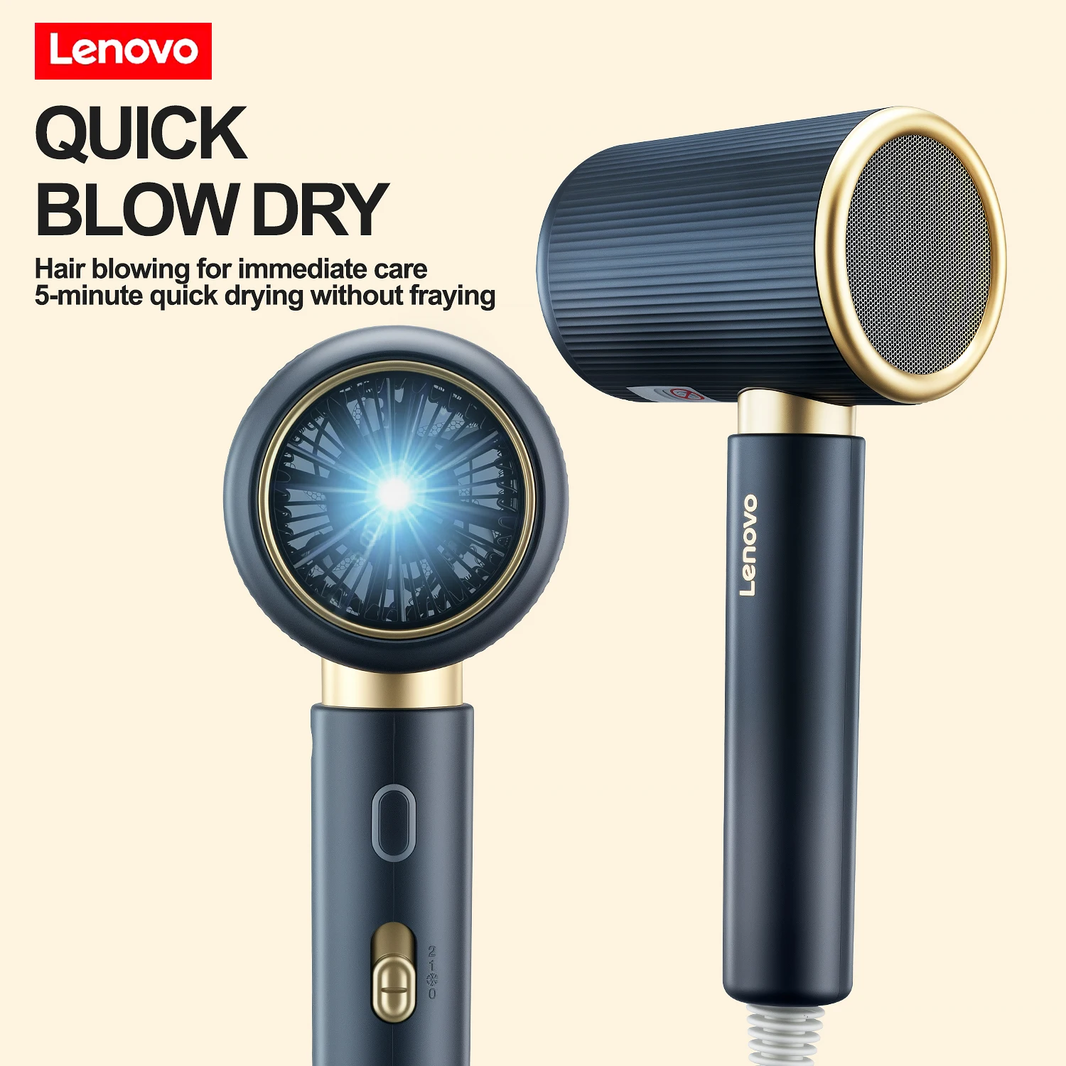 Lenovo C4 High-Speed Hair Dryer, Constant Temperature, Overheat Protection, Negative Ion Hair Care, Professional Dry Hair, 220V