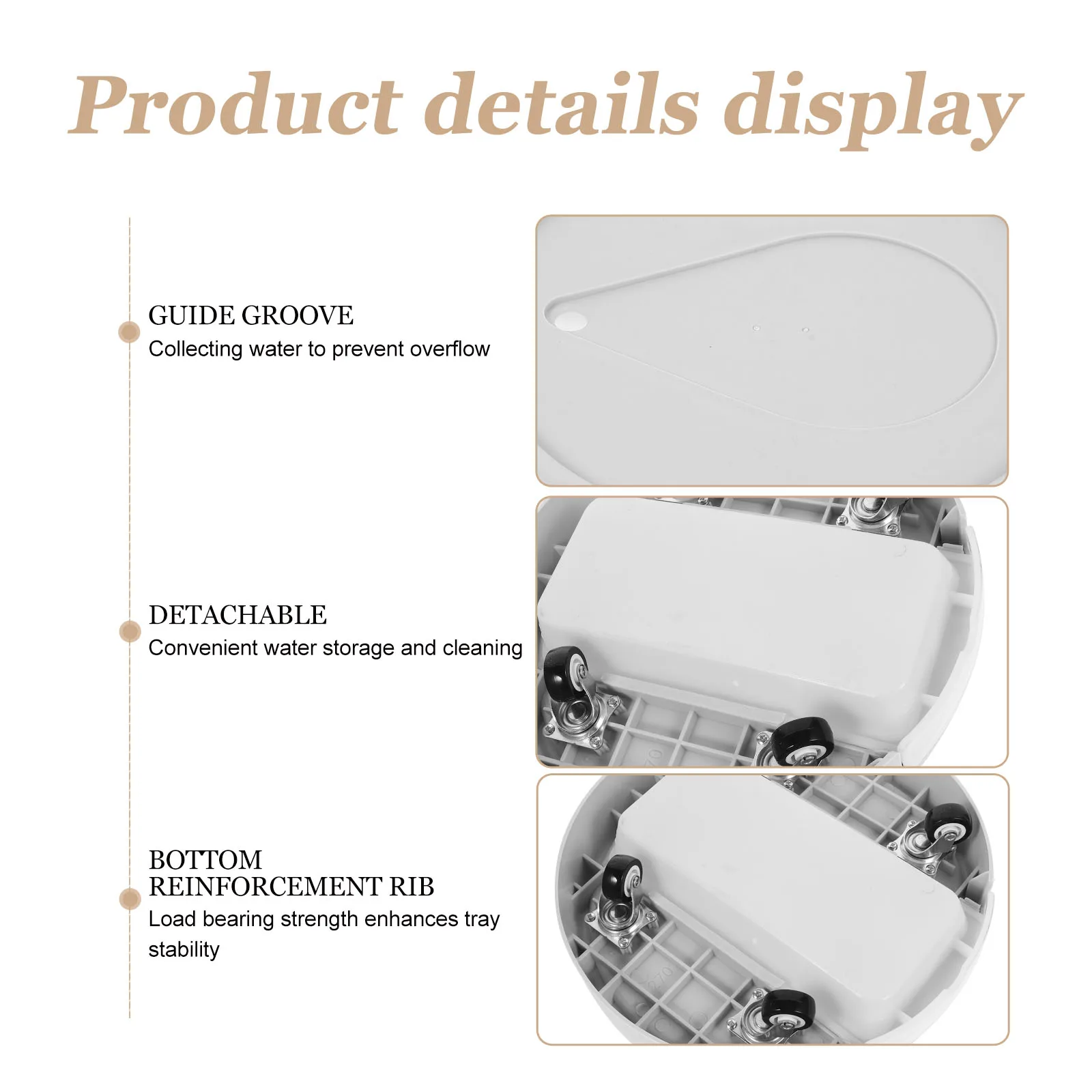 

Lightweight Flower Pot with Wheels Movable Tray for Leak Proof Reusable Planter Tray for Potted Plants Bonsai