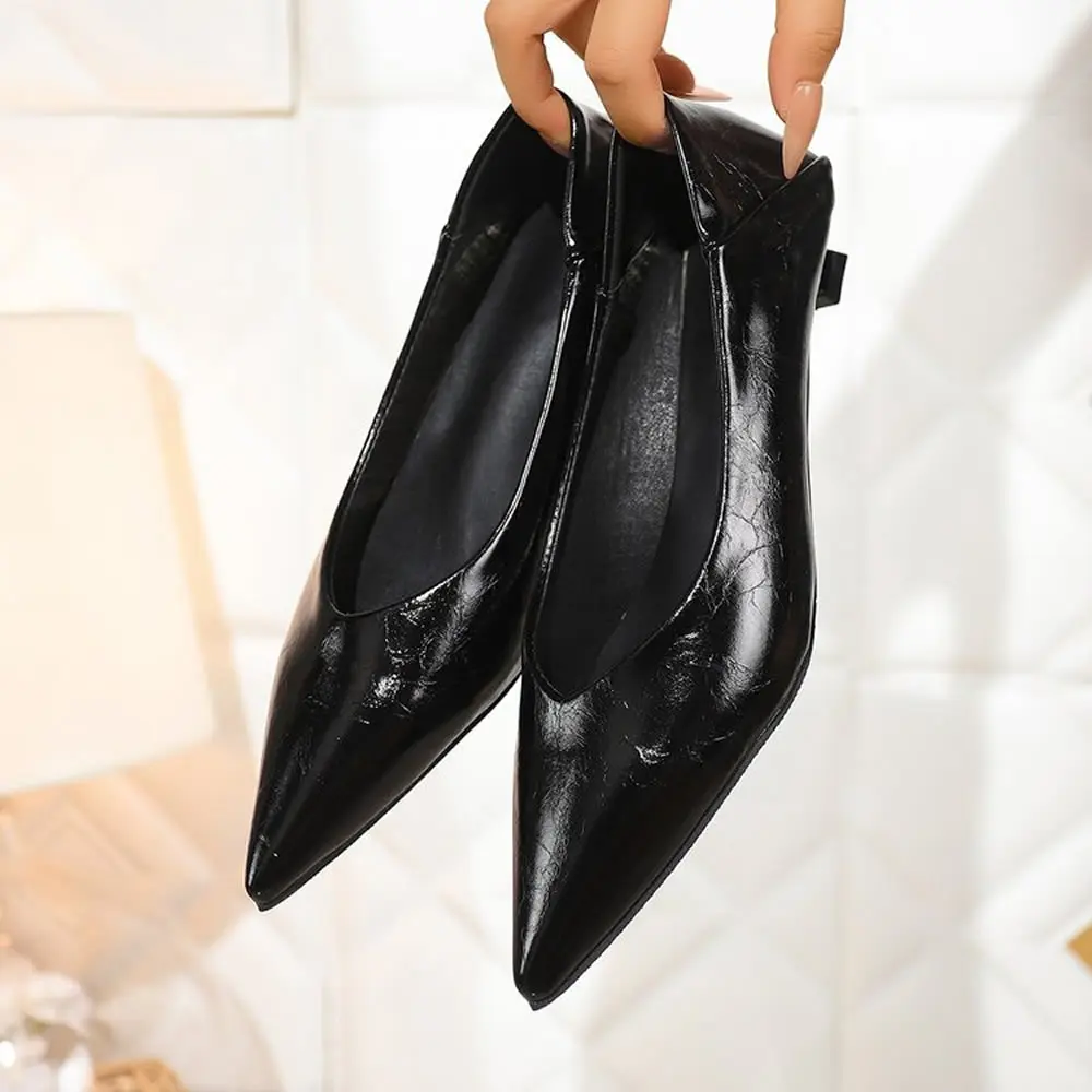 

Женские кожаные туфли на высоком каблуке с маленькой ножкой, весенне-осенние новые стильные профессиональные одинарные туфли без уставков на носке