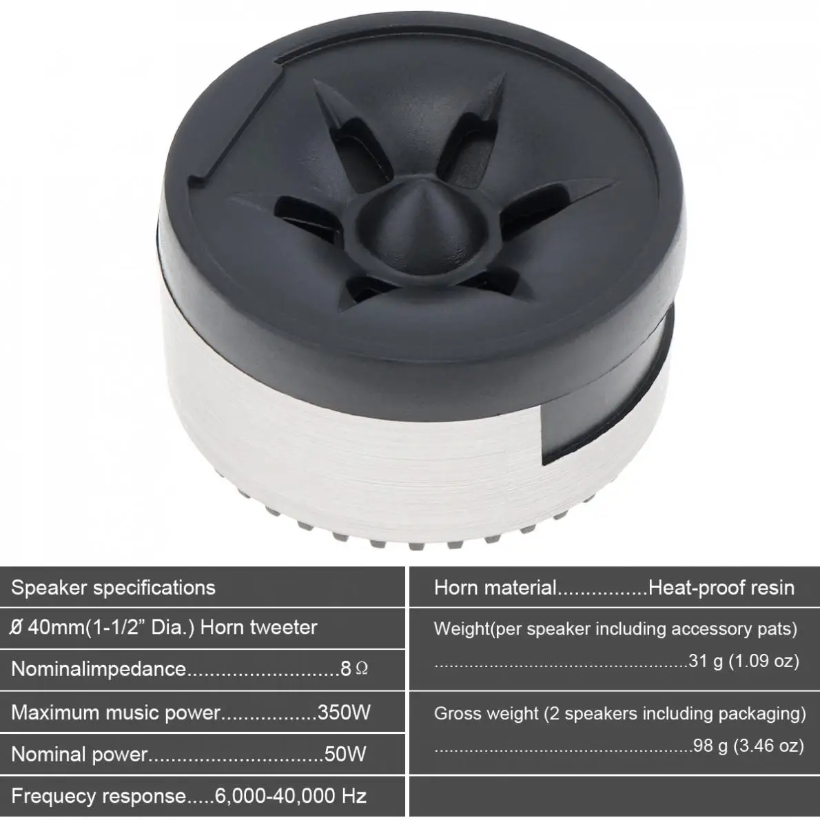 2pcs/set 350W Mini Dome Tweeter Speakers High Efficiency Loudspeaker Built-in Crossover for Car Audio System