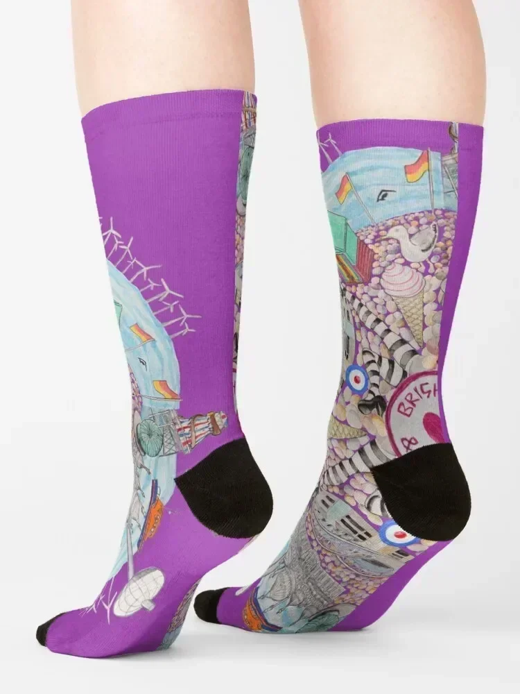 Brighton and Hove Rocks Socks designer brand short Christmas halloween Socks Ladies Men's