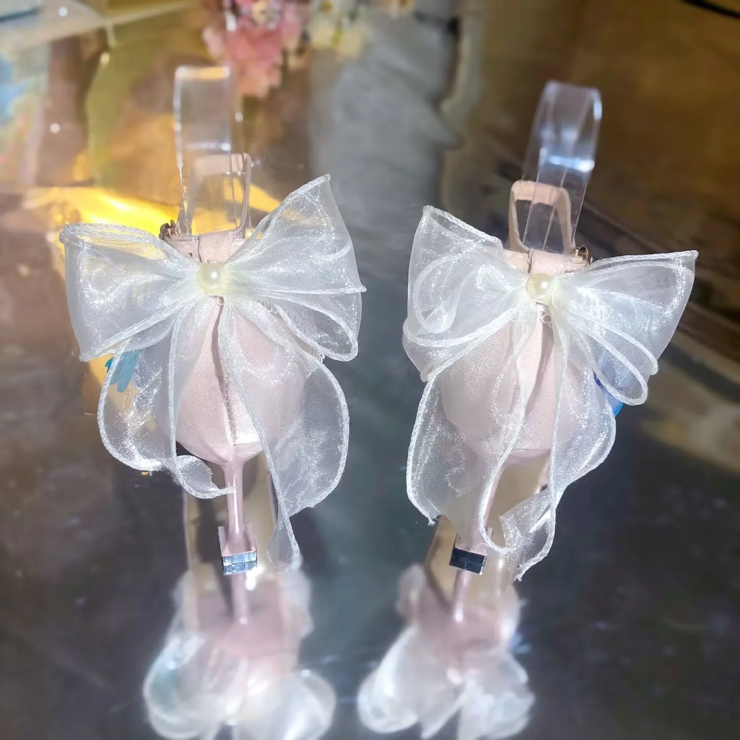 أنيقة الكعوب أحذية الزفاف العروس عالية الكعب لوليتا الوردي الأزرق أحذية عالية الكعب للمرأة Y2K مضخات الحفلات امرأة ماري جين الأحذية