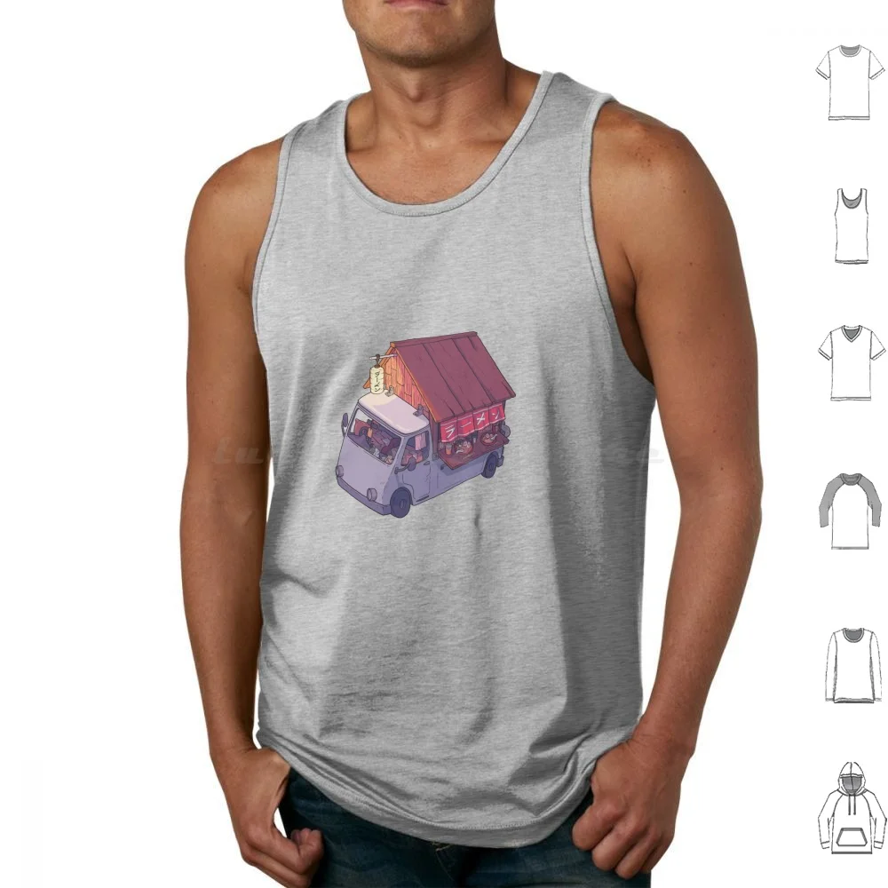 Ramen Food Truck Color Tank Tops Print Cotton Ramen Food Japan Anime Aesthetic Ramen Food Noodle Cute Kawaii Ramen