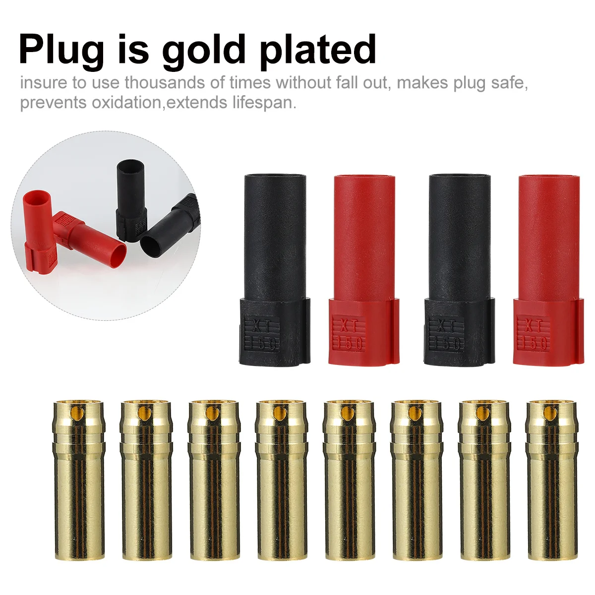 

16pcs 6Mm Banana Plug Connector Brass Abs Housing High Temperature Resistant Easy Disassembly For Chopper Aircraft Ship Motor