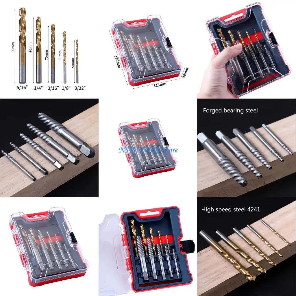 

L8RC Durable Drill Bit Set for House Construction Work Bending Resistant Useful Tool