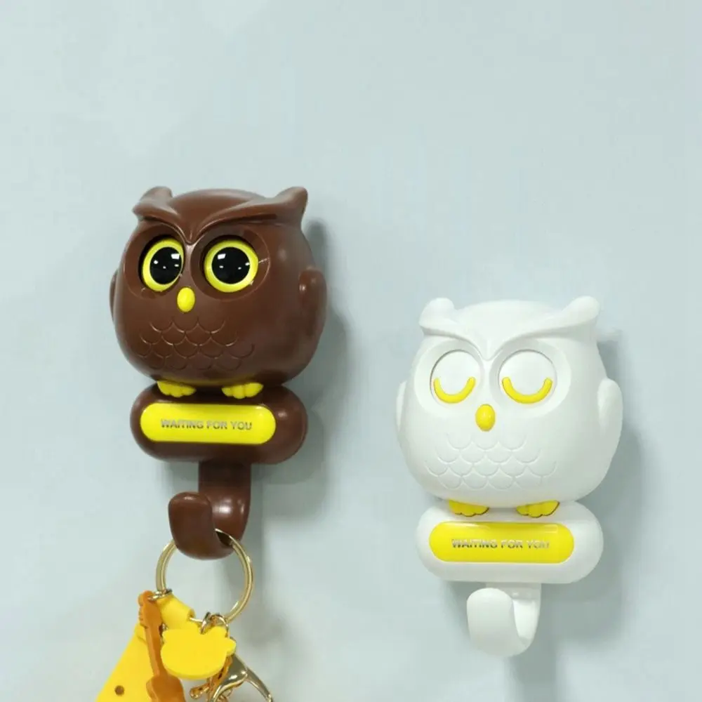 

Creative Winking Owl Hooks Multifunctional Non-trace Home Wall Clothes Hook Cute School Bag Keychains Entrance Storage Hook