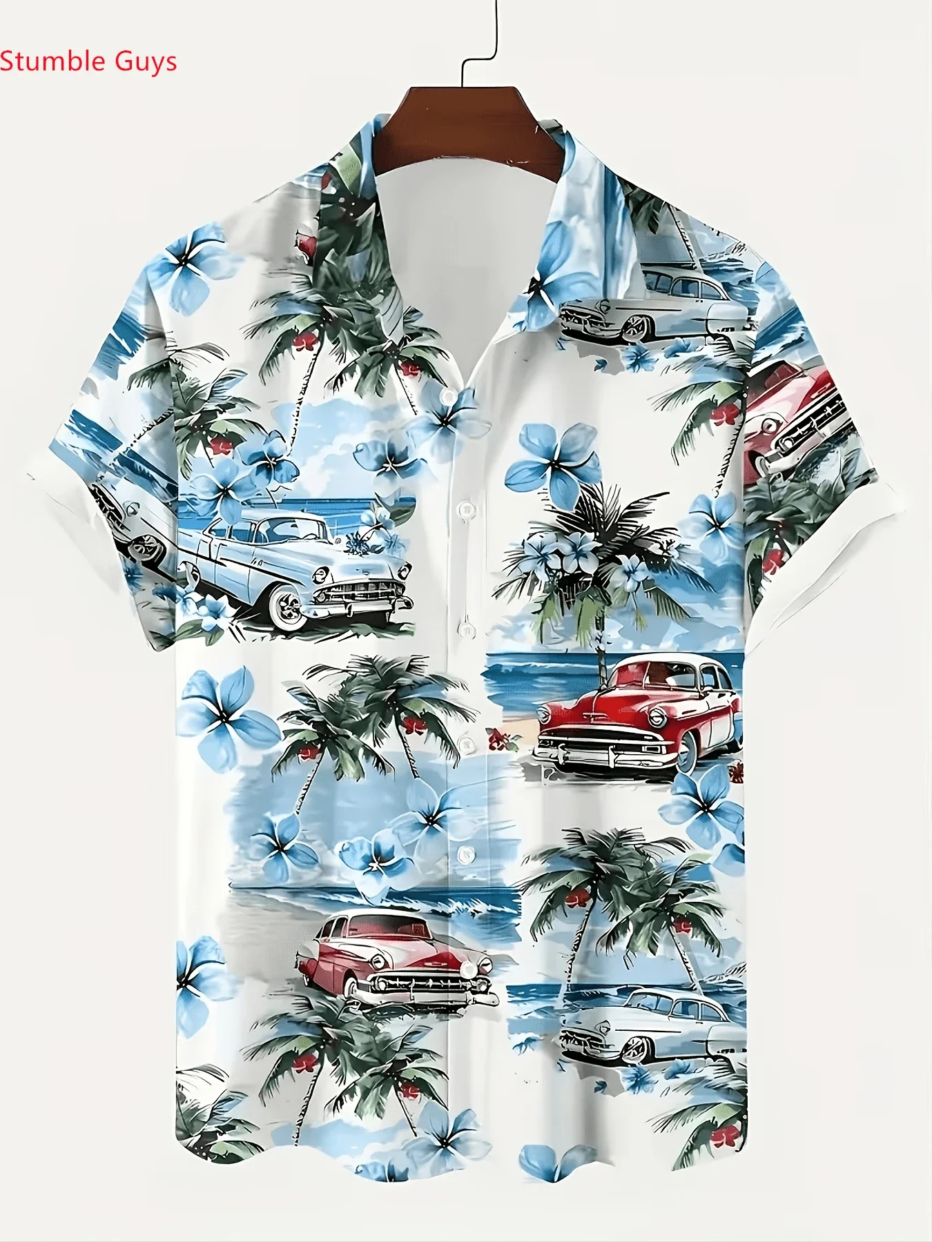

Men's High Street Style Hawaiian Shirt Summer Tropical Print Man Short Sleeve Casual Fashion Party Holiday Vacation Shirts