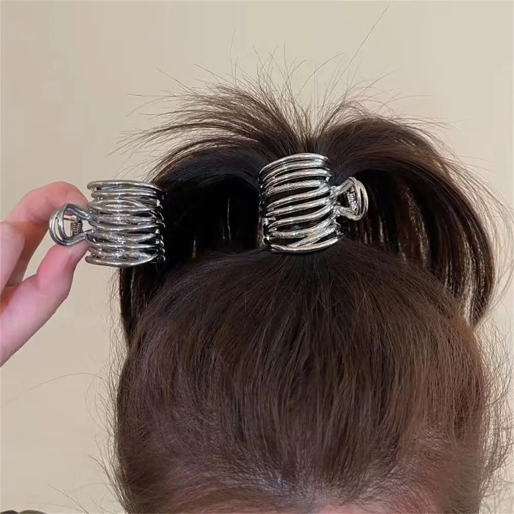 Fashion Metal High Ponytail Clip Black Small Headwear Silver Hair Fixed Clamps Girls