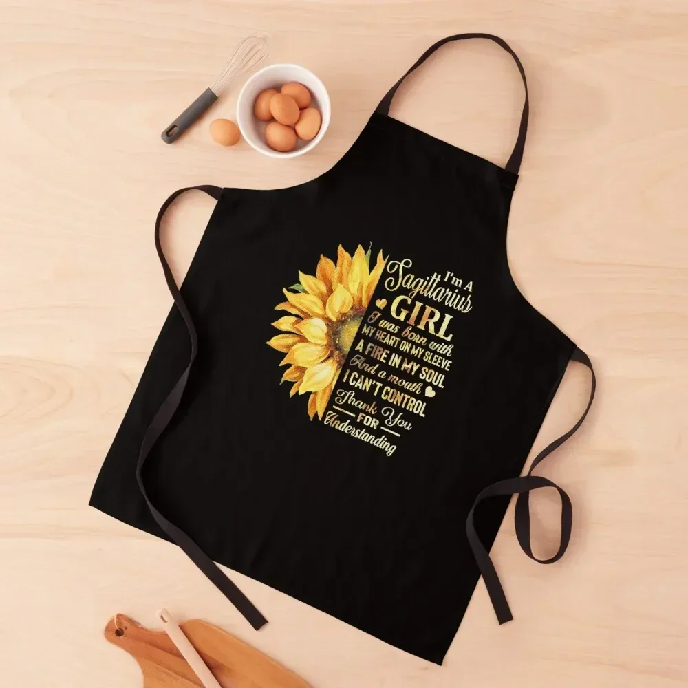 

Im A Sagittarius Girl Sunflower Birthday Apron Korean Women's Home Clothes Apron