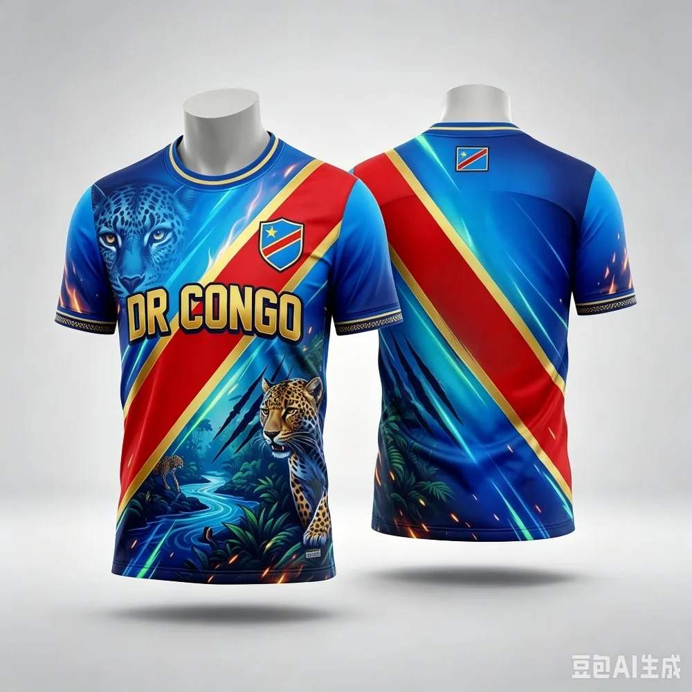 Summer Democratic Republic Soccer T-shirt Soccer Football Jersey Men's Casual Tee Shirt Breathable Men Women Short Sleeves Top