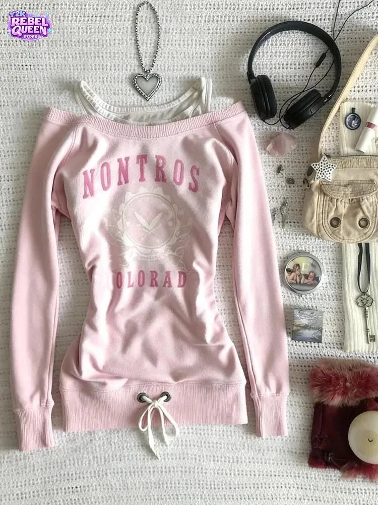 

Vintage Sweet Y2K Chic Top Women Slim Fit Fake Two Piece Printed T Shirt Summer Korean Fashion Casual Streetwear Popular Clothes